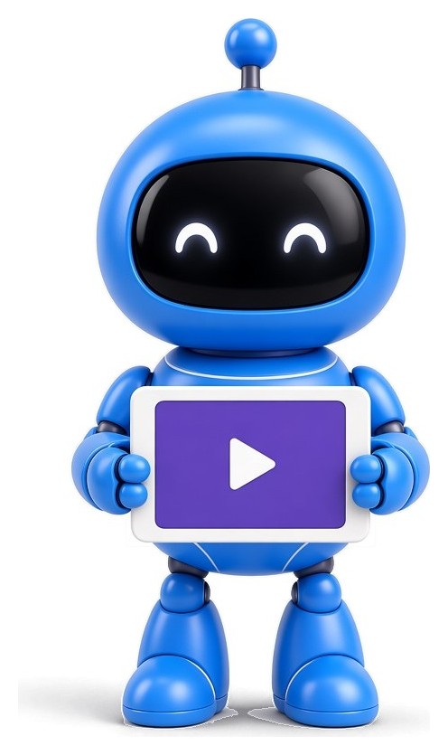 Robot azul con tableta
